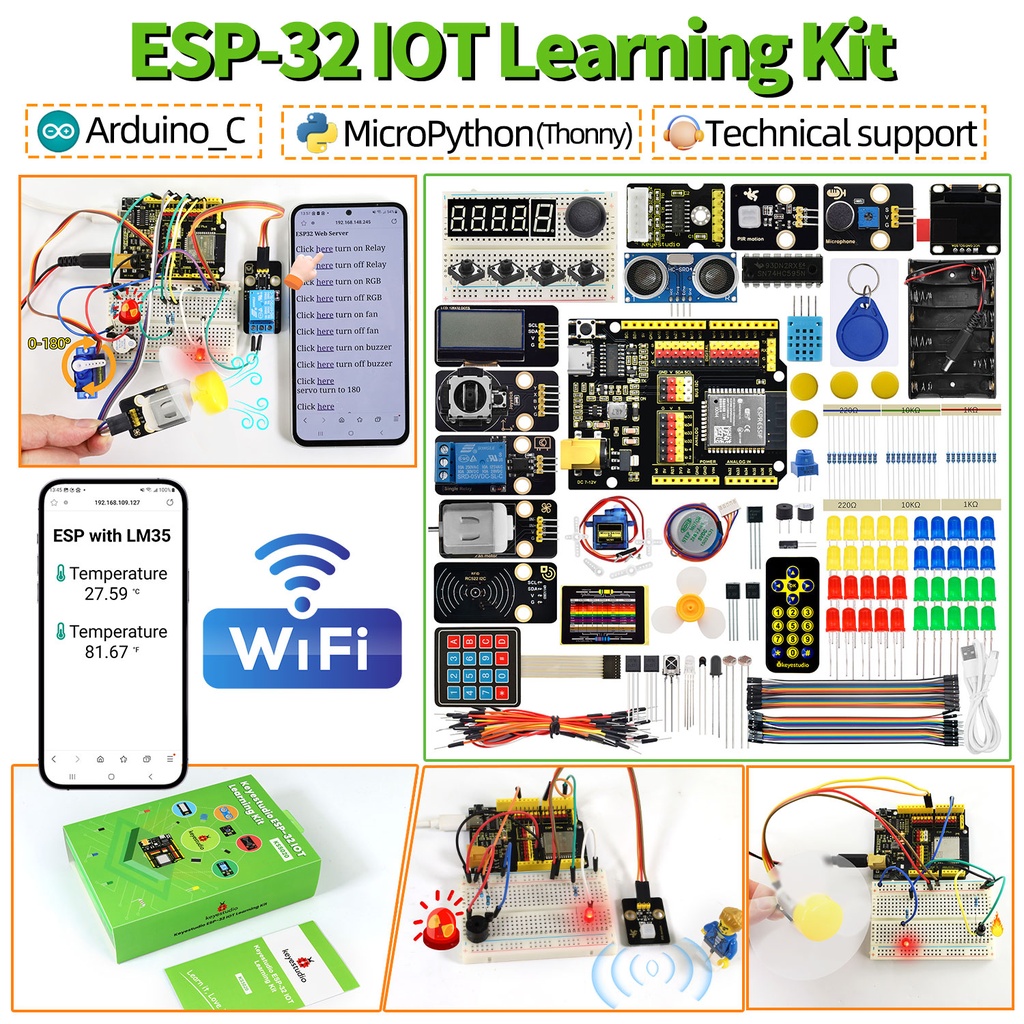 Kit d'Apprentissage IoT ESP32 KEYESTUDIO au Maroc | SmartDS
