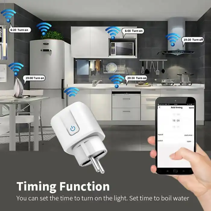 Prise Intelligente Wi-Fi Tuya 20A avec Mesure de Consommation au Maroc | SmartDS